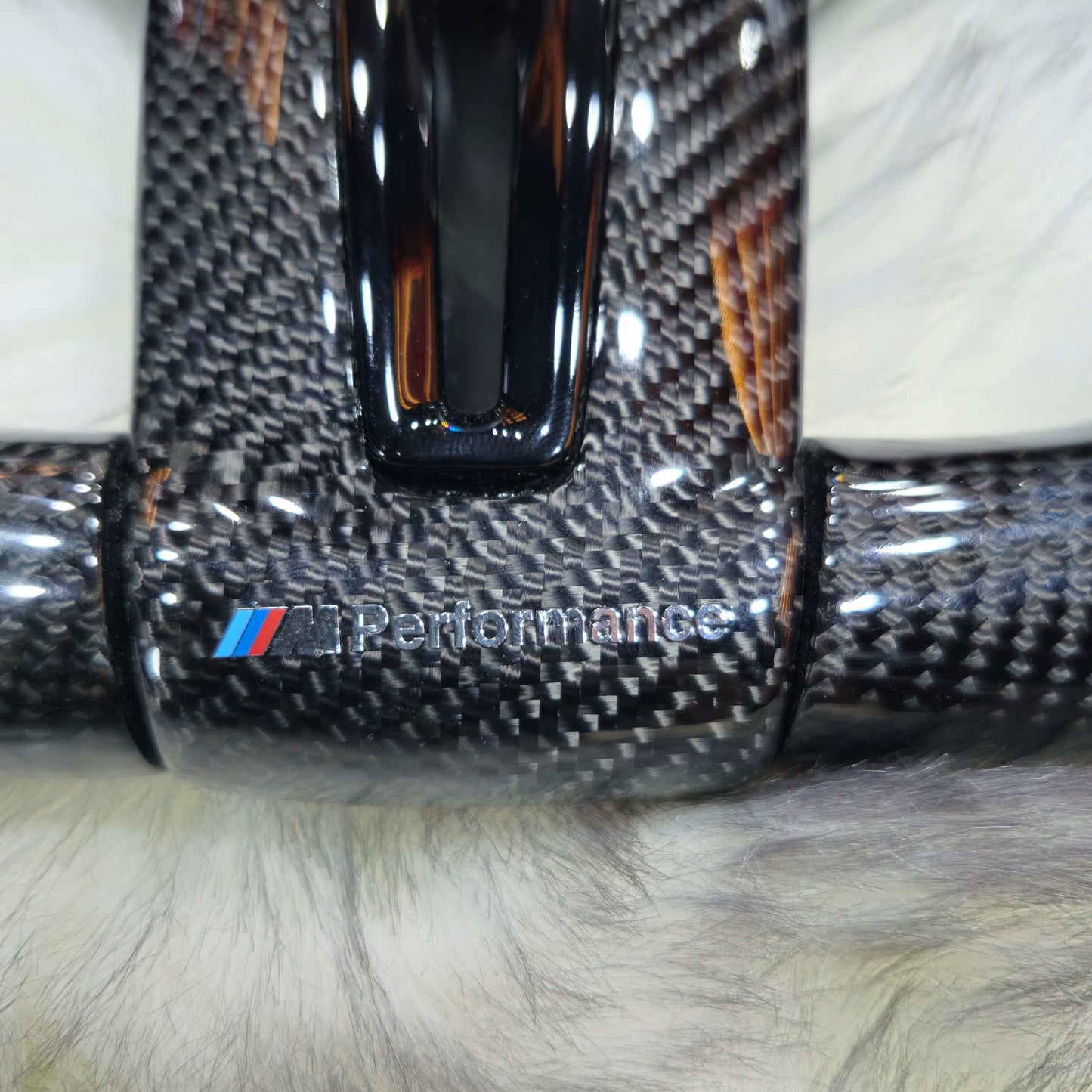 Carbon Fiber with Led Steering wheel M1 M2 Red Buttons For BMW F Series bottom side