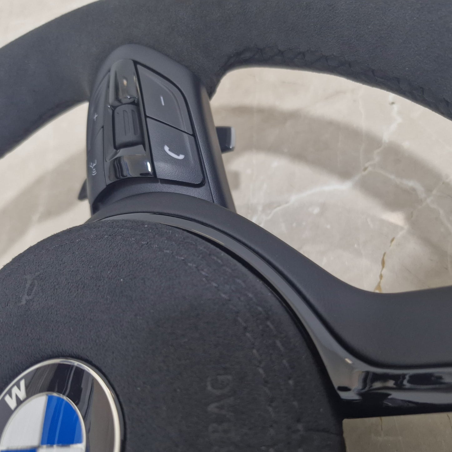 Full Black Alcantara and Alcantara airbag cover Steering Wheel For BMW F80,F15,F10,F20,F07,F30,F32 and All F Series
